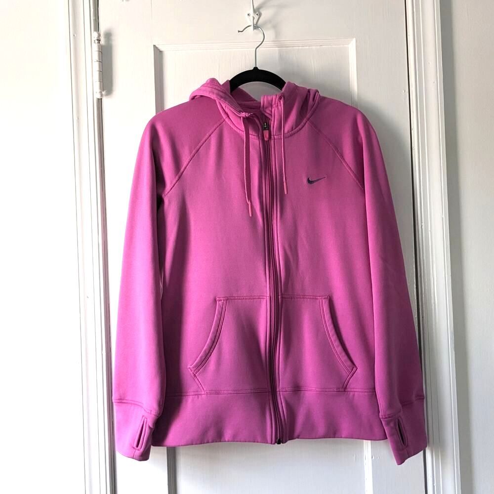 Nike Therma-Fit Fleece Lined Pink Full Zip Sweatshirt Sz. M Athleisure Layering